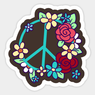 Flowery Peace Sign Sticker